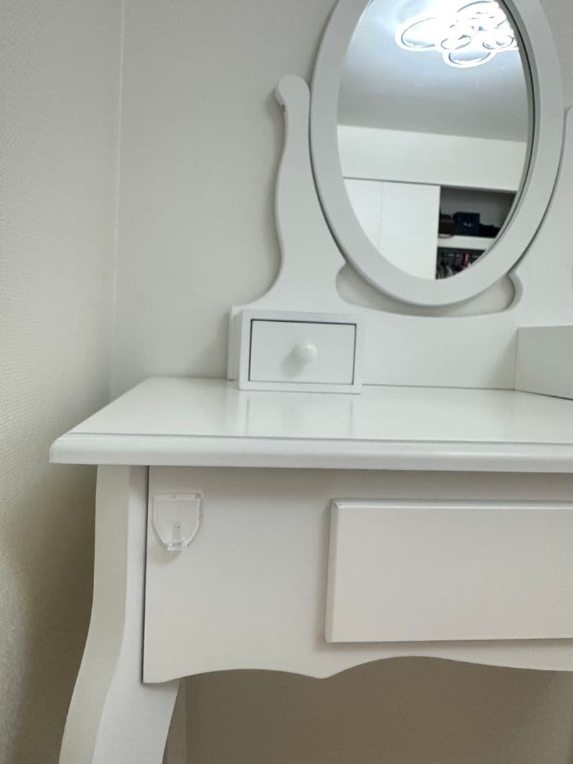 ホワイト 木製 ドレッサー 鏡台