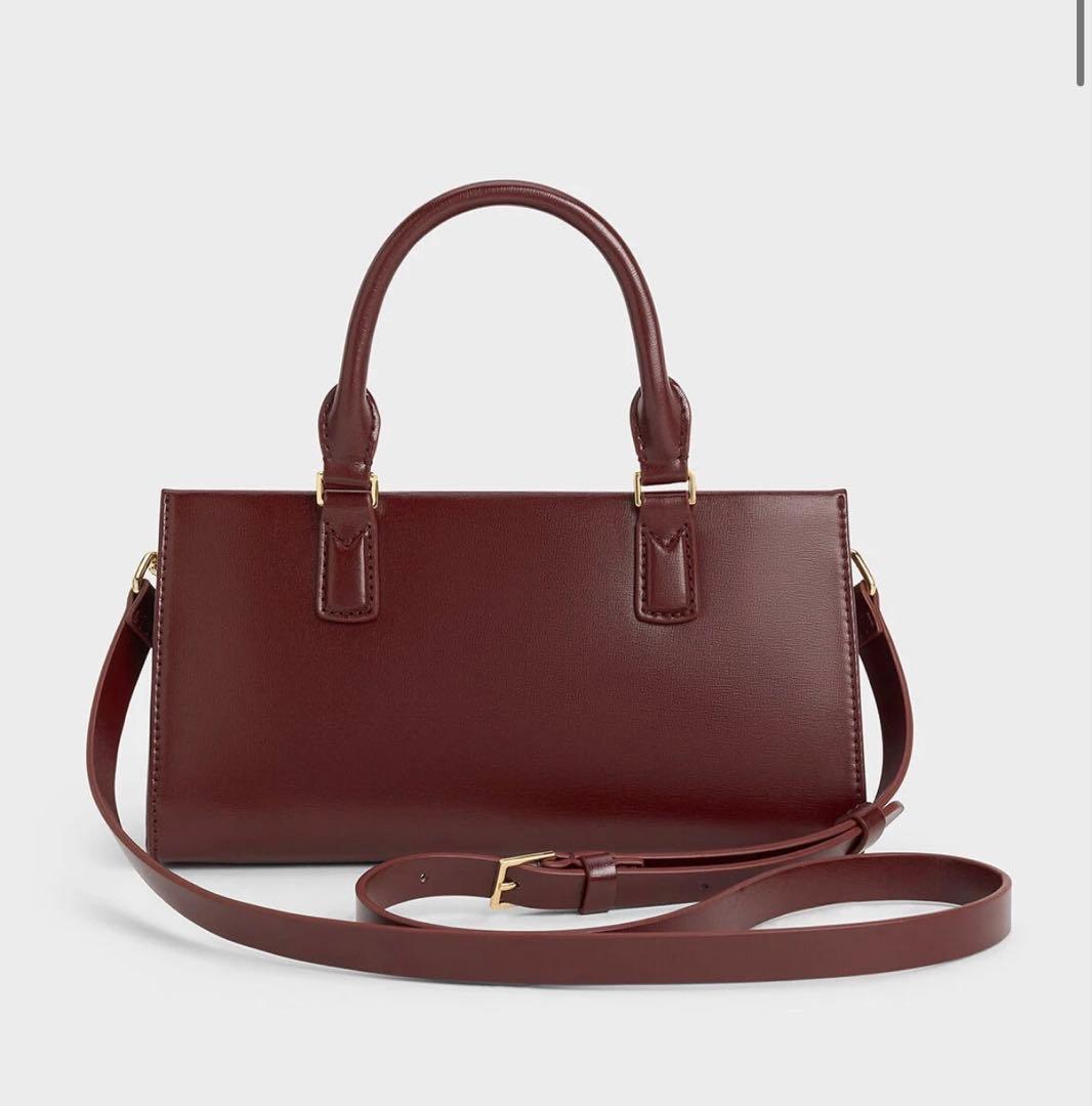 CHARLES & KEITH ミニケリー トートバッグ マルベリープラム