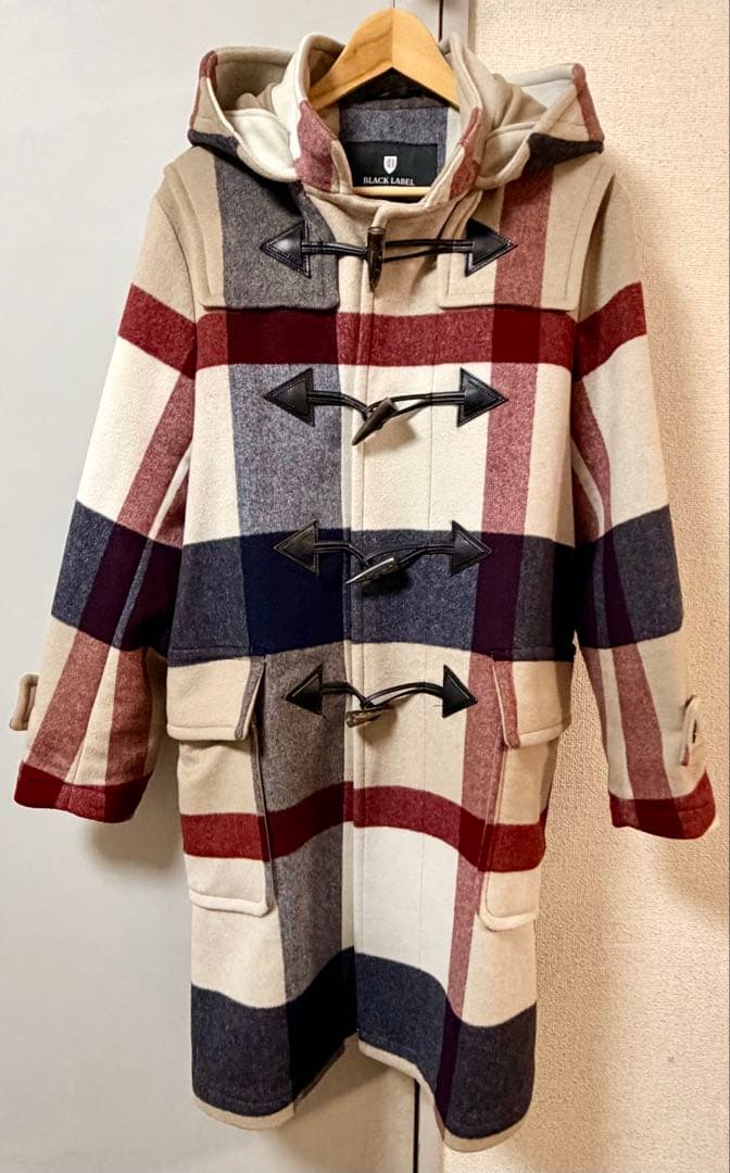 ブラックレーベル　ダッフルコート　メンズ　チェック