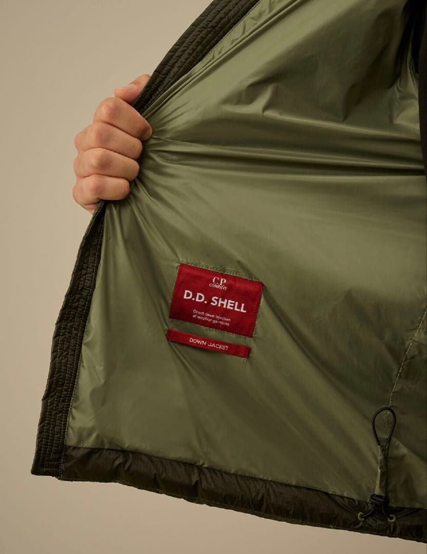 D.D. SHELL GOGGLE DOWN JACKET L グリーン