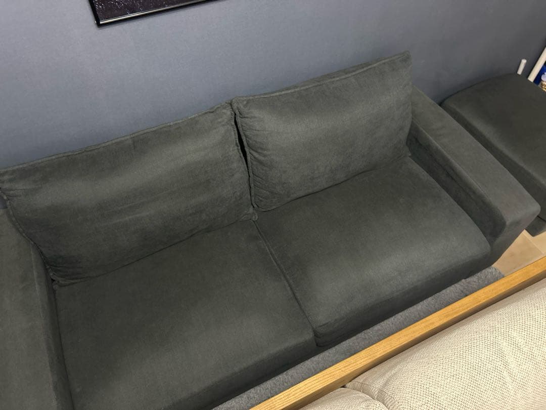 【専用】カウチソファ ファブリック ＋ オットマン付き