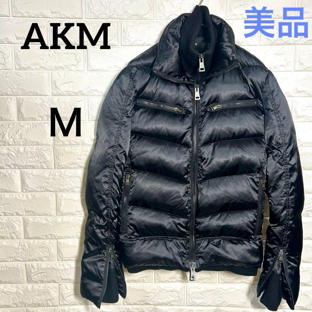 高級　エイケイエム　【M】　レイヤードダウンジャケット　ダブルチャック　ポケット