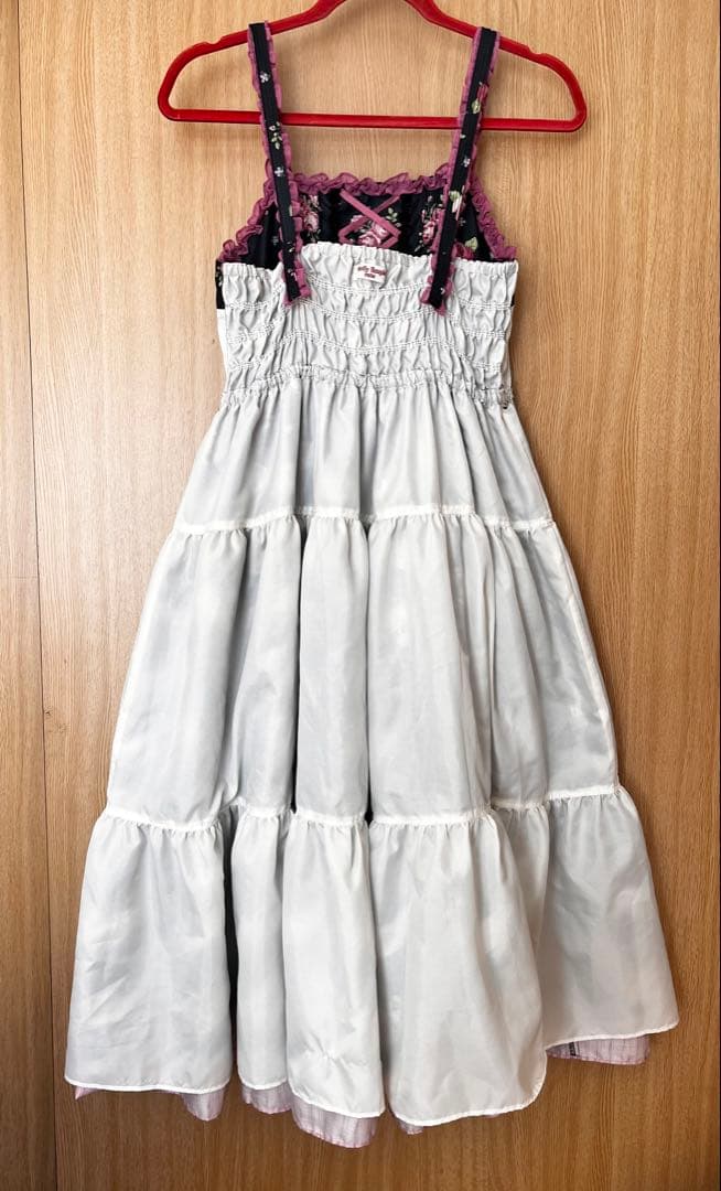 エミキュ フリルROSEキャミソールドレス 黒/Mサイズ 実物画像有り