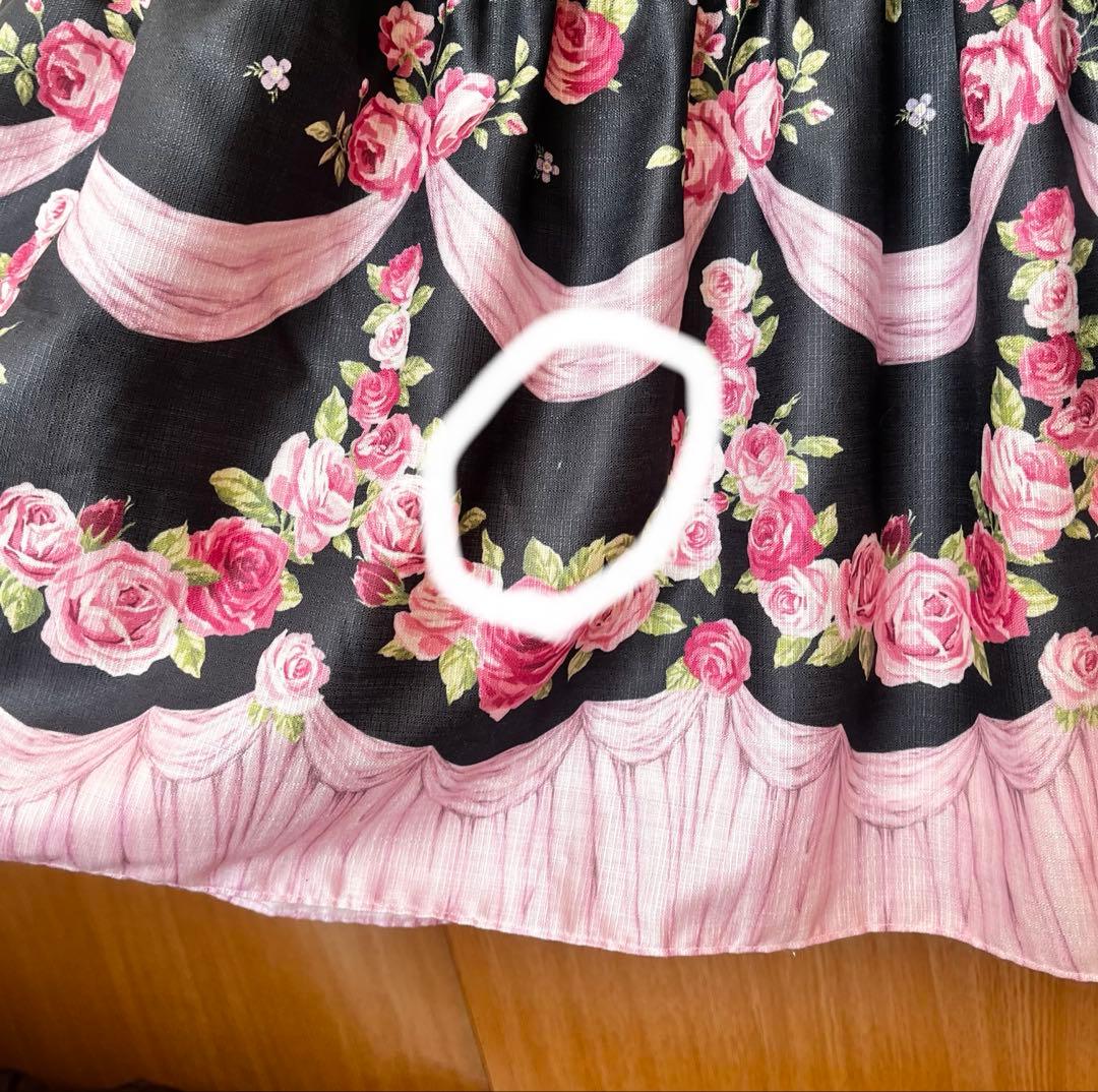 エミキュ フリルROSEキャミソールドレス 黒/Mサイズ 実物画像有り