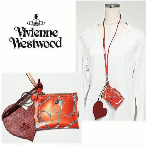 《ヴィヴィアンウエストウッド》新品 ストラップ・小銭入れ付き レザーパスケース