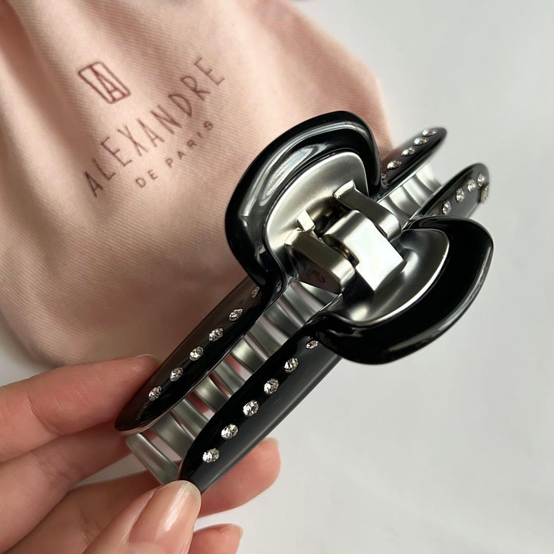 新品　ALEXANDRE DE PARIS ヘアクリップ　銀　黒　ヴァンドーム
