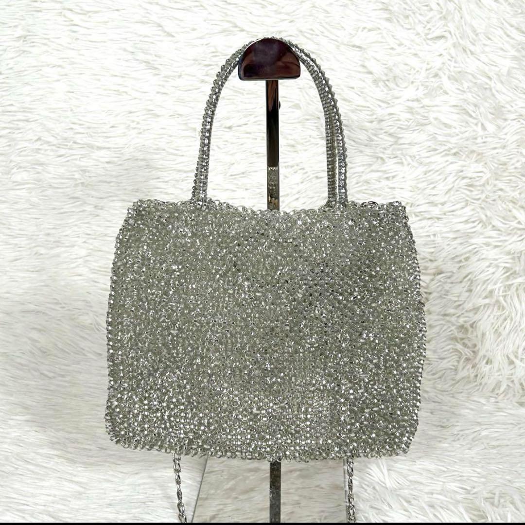 【極美品】ANTEPRIMA　アンテプリマ　ワイヤーバッグ　シルバー リボン