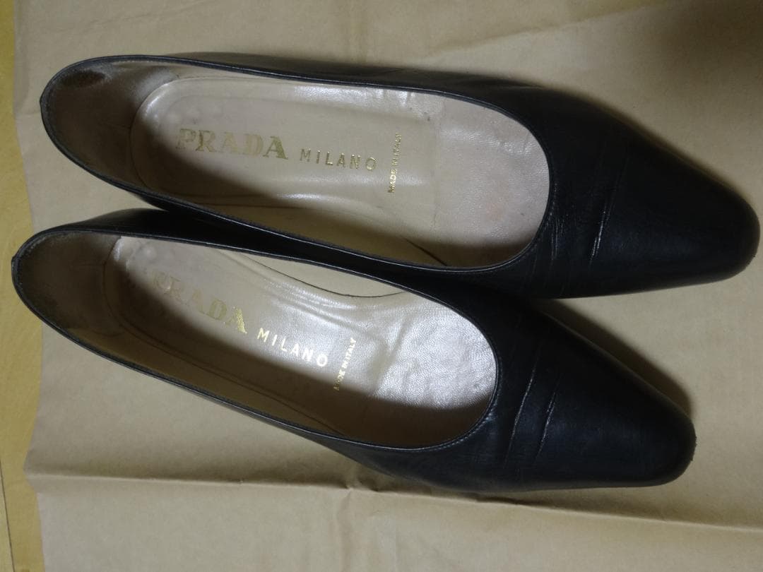 プラダ　PRADA　フラットシューズ　黒　37　1/2　24.5～24