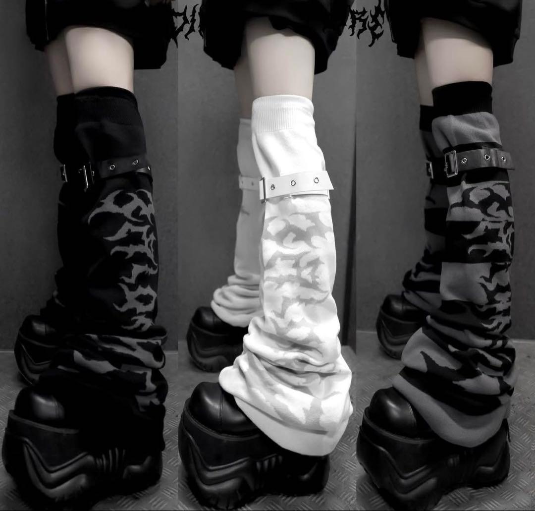 【DimMoire】BIGロゴ ニーハイウォーマー【ストライプ】