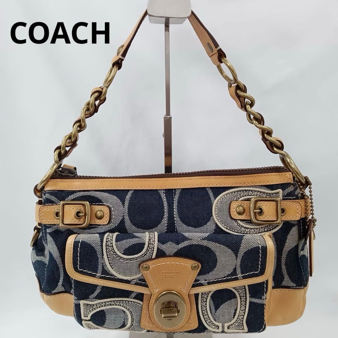 COACH コーチ　レガシー ターンロック デニム ワンショルダーバッグ