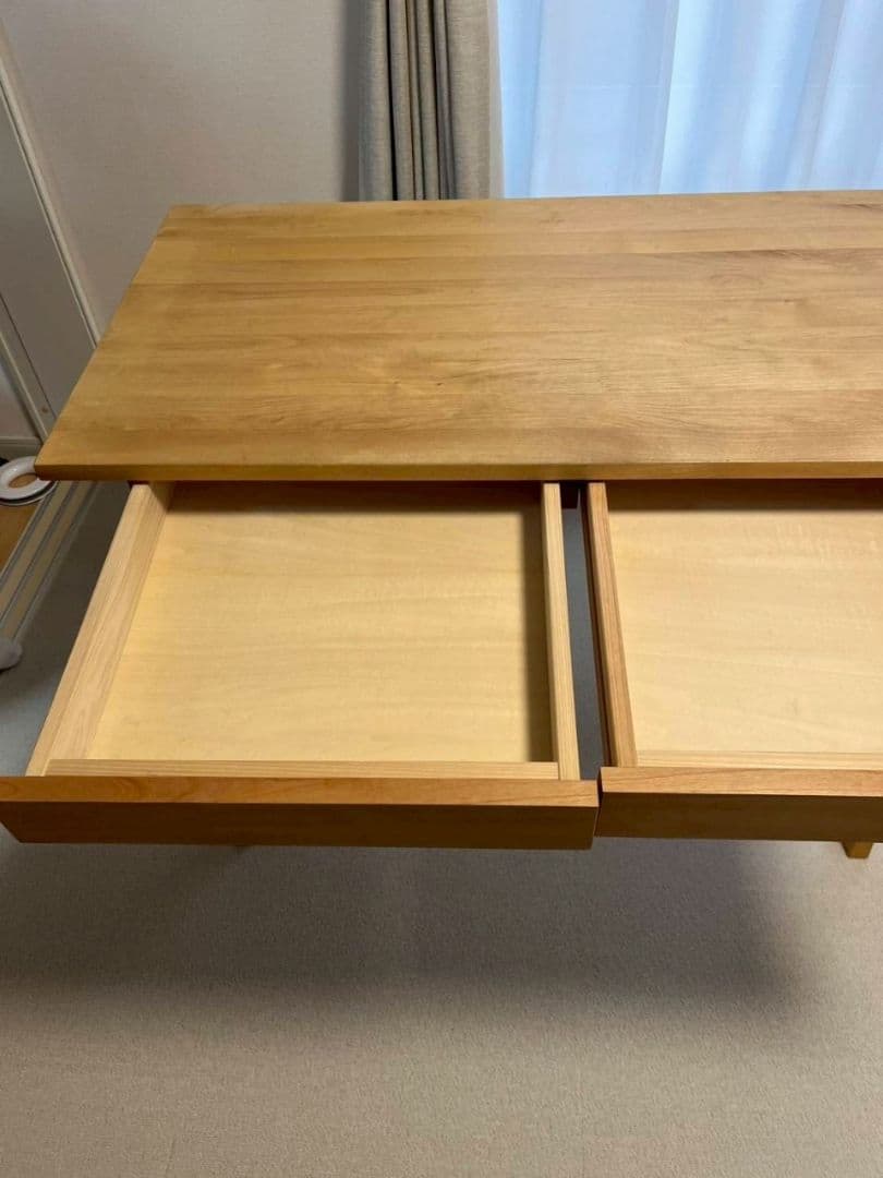 ナチュラルウッド デスク 引き出し付き（デスクのみ）