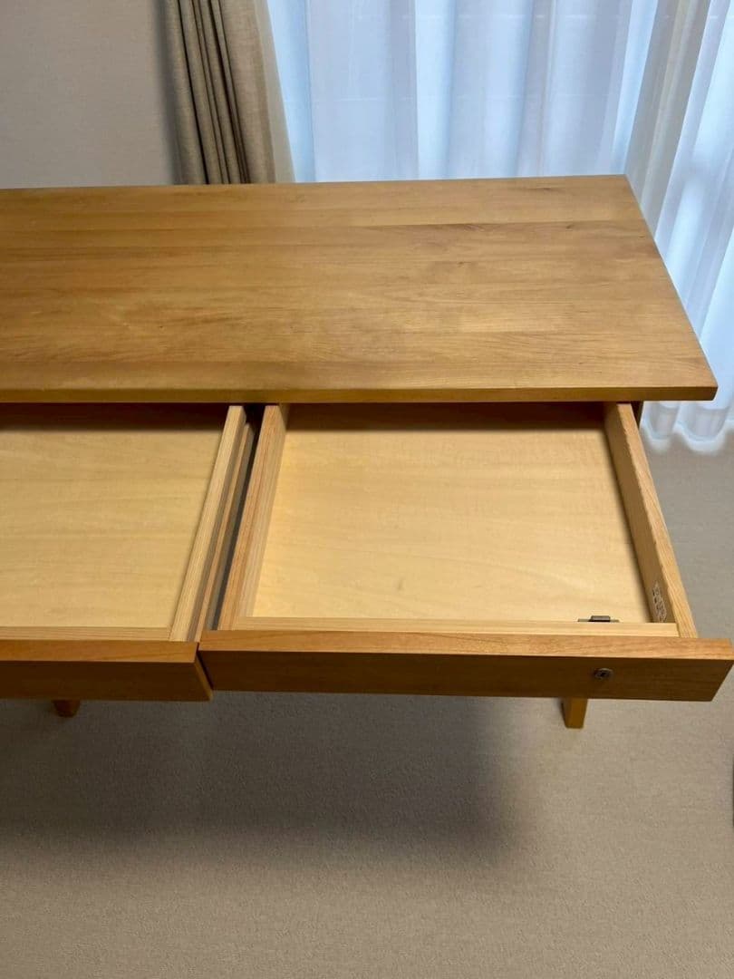 ナチュラルウッド デスク 引き出し付き（デスクのみ）