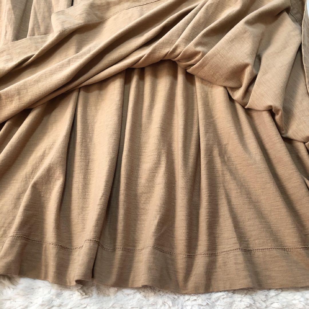 45R*コットンロングワンピース　マキシ丈　ロング　ベージュ　ノースリーブ