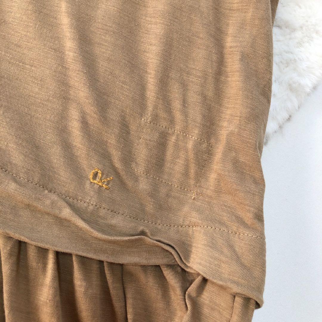 45R*コットンロングワンピース　マキシ丈　ロング　ベージュ　ノースリーブ