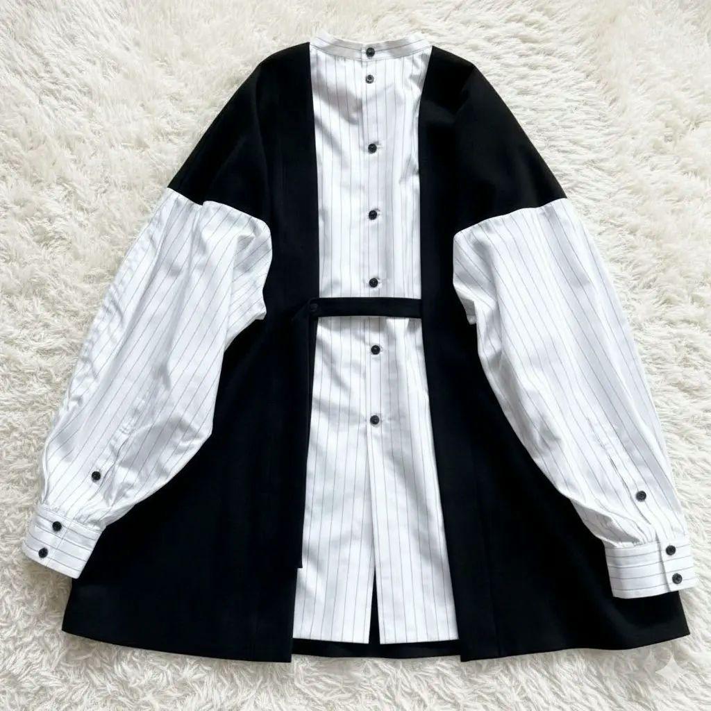 美品✨2023AW エンフォルド　ダブルクロス コンビプルオーバーシャツ38