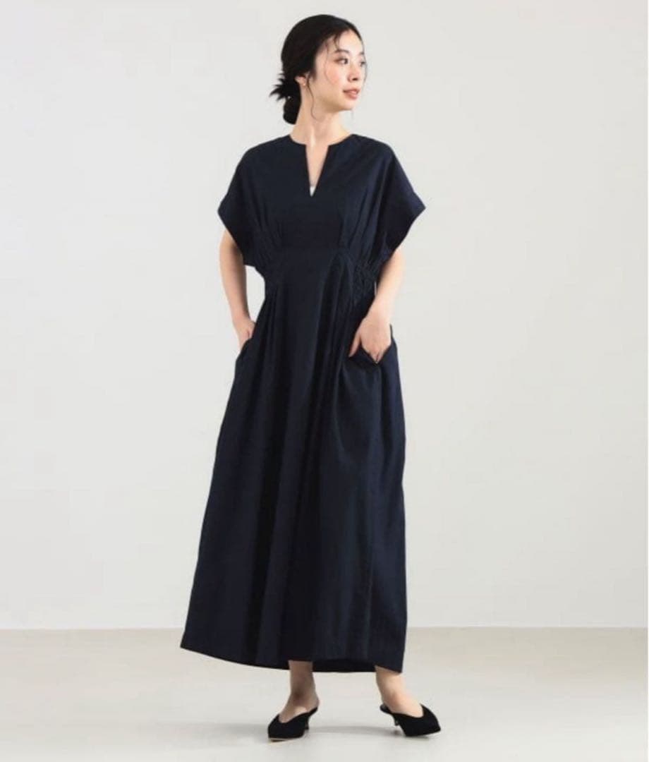 BEAMS別注 新作　ne Quittez pas ポプリン タック ワンピース