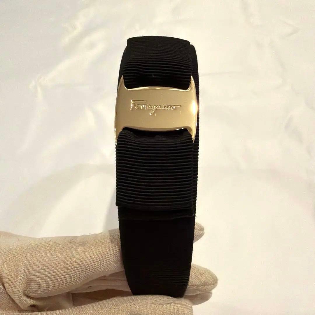 【美品】Ferragamoフェラガモ カチューシャ 黒 正規品