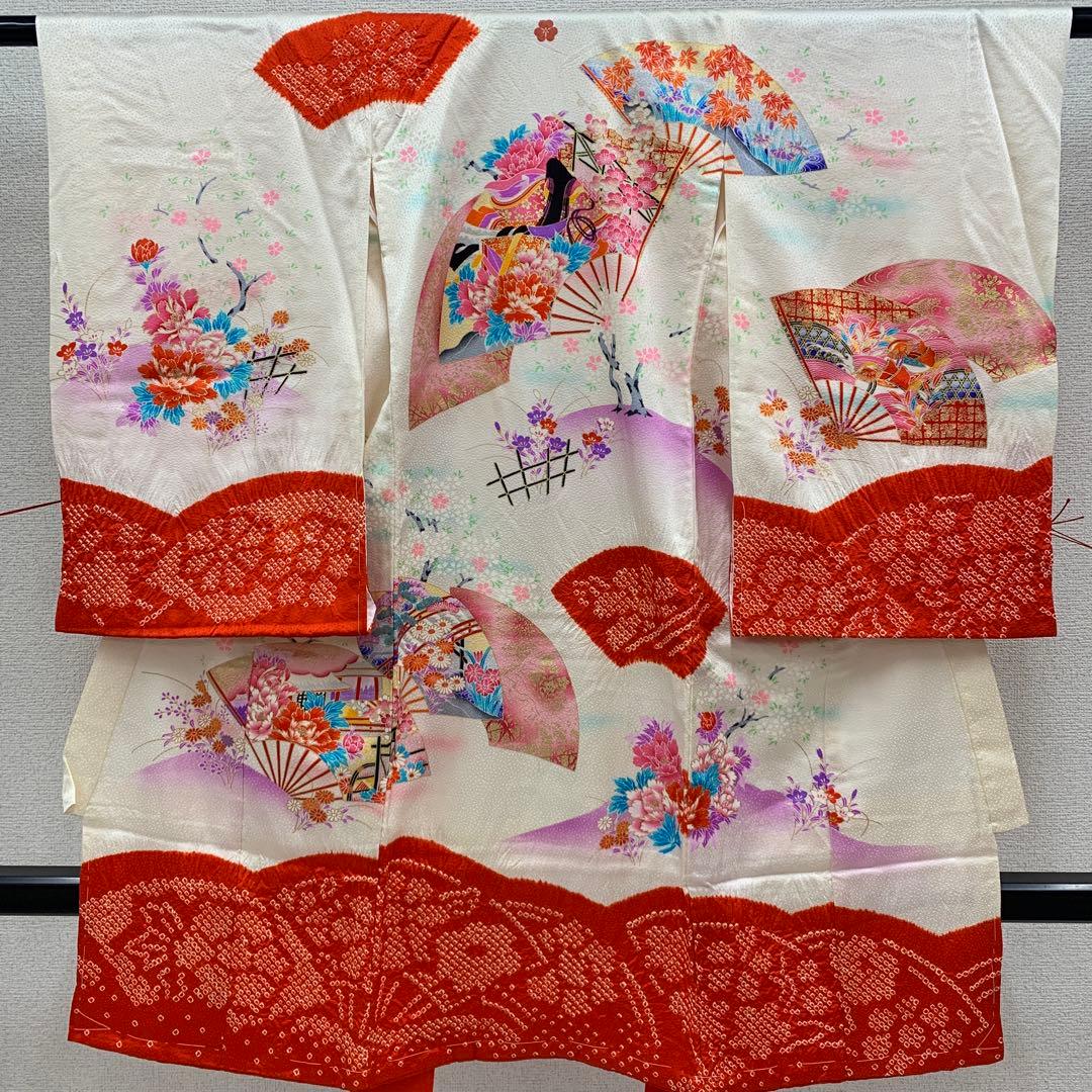 503axu23▪️七五三 3歳 お宮参り 女児 祝い着 扇 姫▪️美品