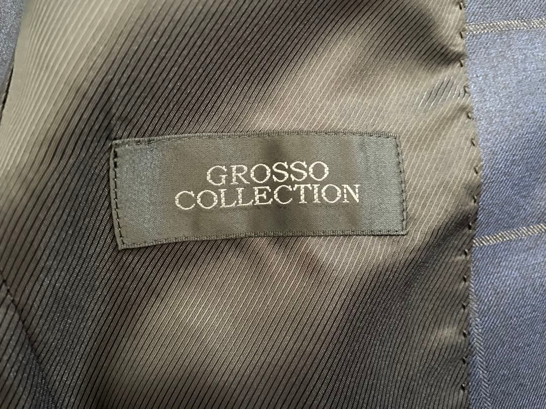 【ほぼ未使用】イタリア製セットアップスーツ44ネイビーブルー