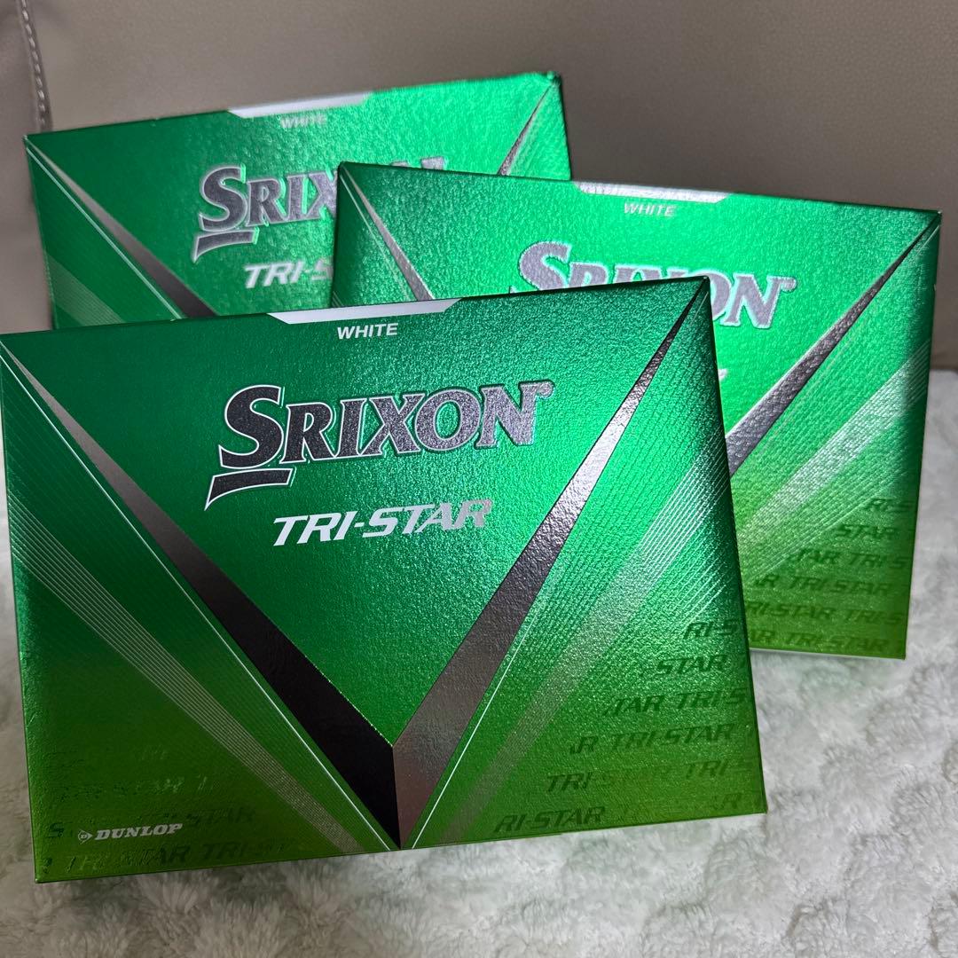 Srixon TRI-STAR ホワイト ゴルフボール 12個3箱～