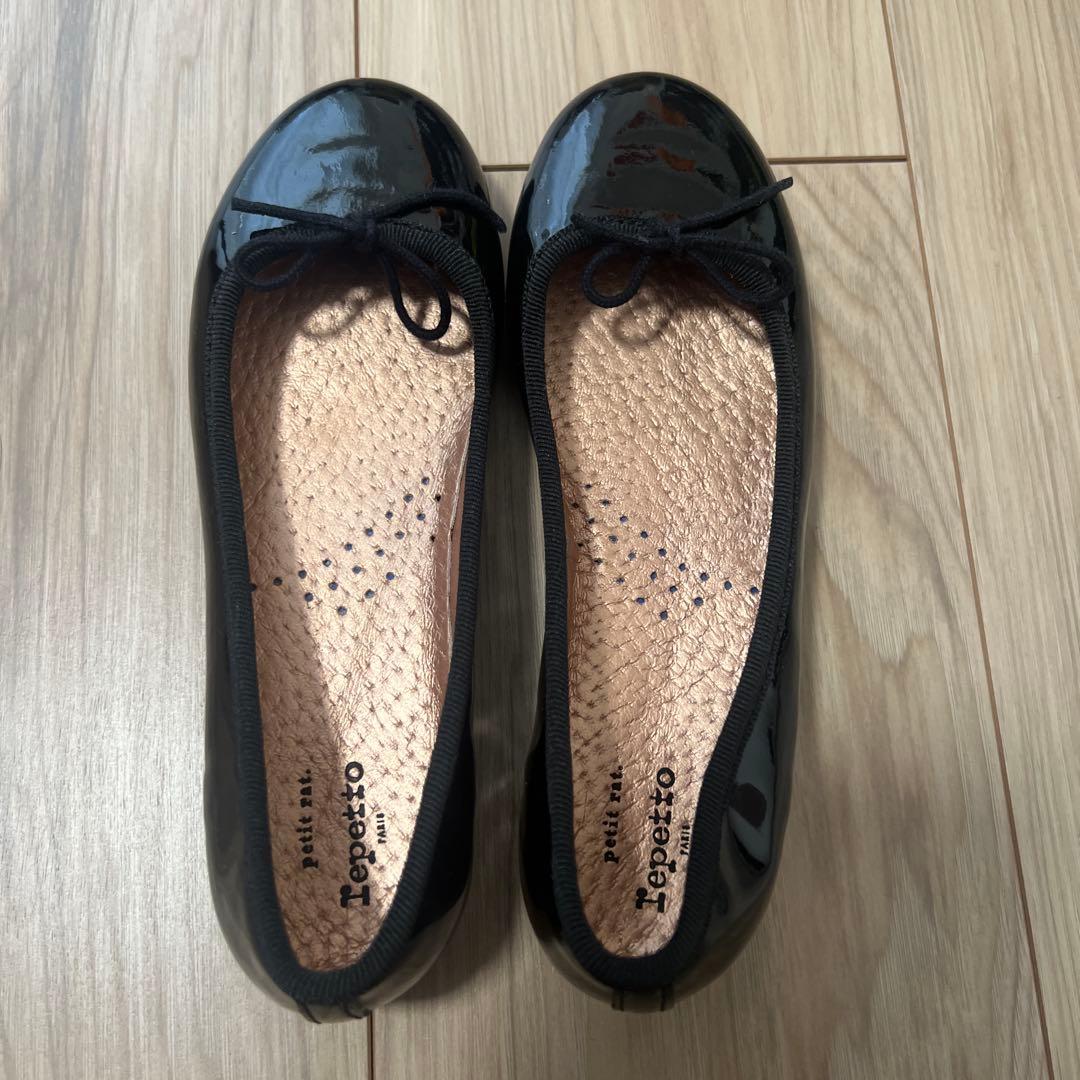 Repetto ブラック エナメル　バレエシューズ 31