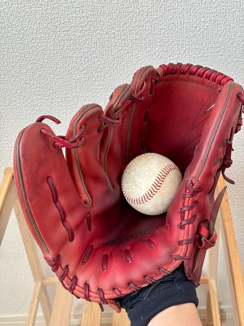 硬式 ミズノプロ オーダー 投手用 グローブ レッド 左投げ