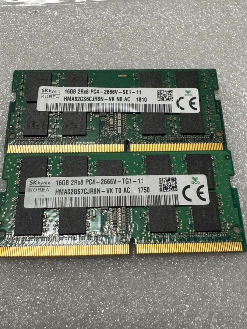 SKhynix PC4 16GB2枚 32GB BIOSチェック済み2666V