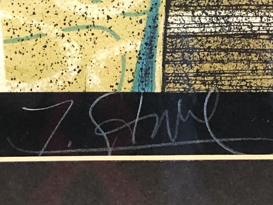 イヴ・ガンヌ『トロ―ヴィルの窓』　ED76/120　リトグラフ額装　高島屋販売品