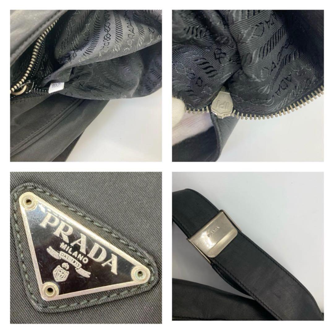 PRADA メッセンジャーバッグ　三角ロゴ　白タグ　メンズ　レディース　ブラック