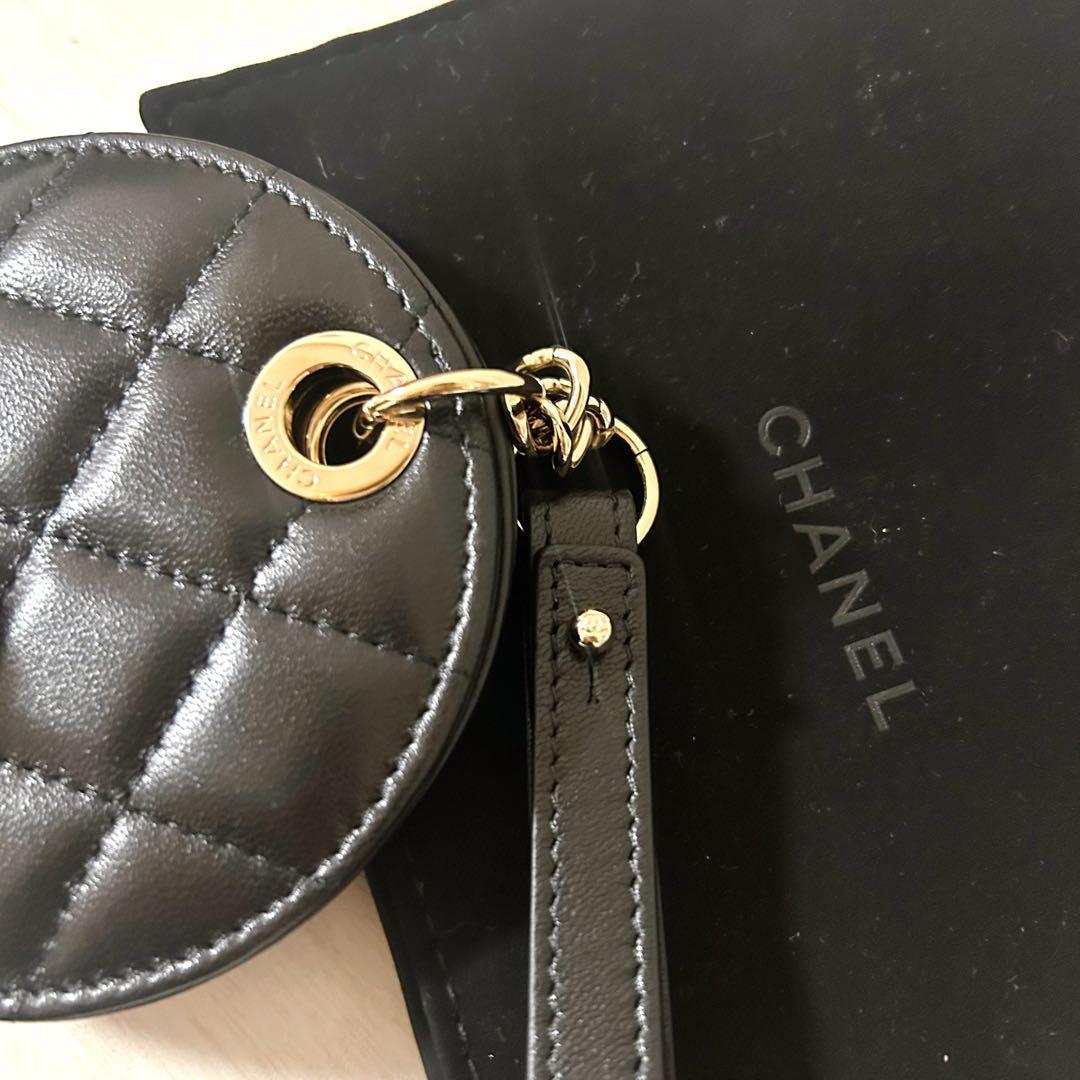 CHANEL シャネル　マトラッセ ラムスキン ネームタグチャーム ストラップ