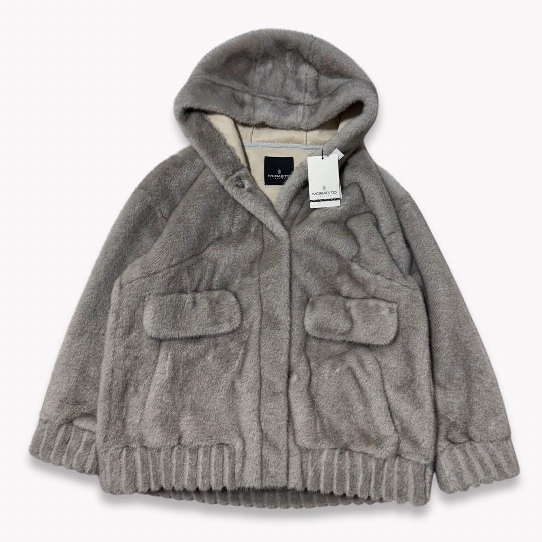 【未使用タグ付き】MORABITO PREMIER フェイクファーブルゾン 38