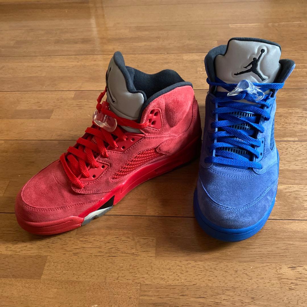 シューズ(男性用) Nike Air Jordan 5 Blue & Red AJ5 28cm