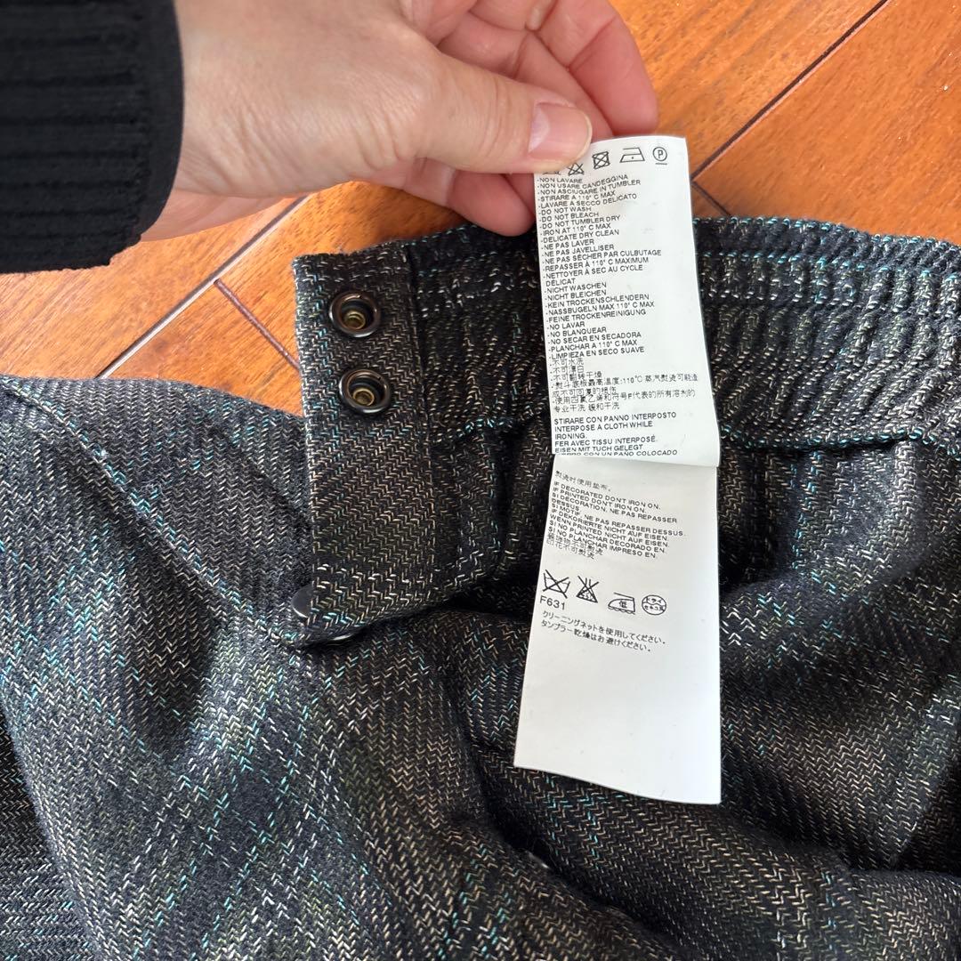 マルジェラ　チェック柄 ゴムウエスト パンツ38サイズ