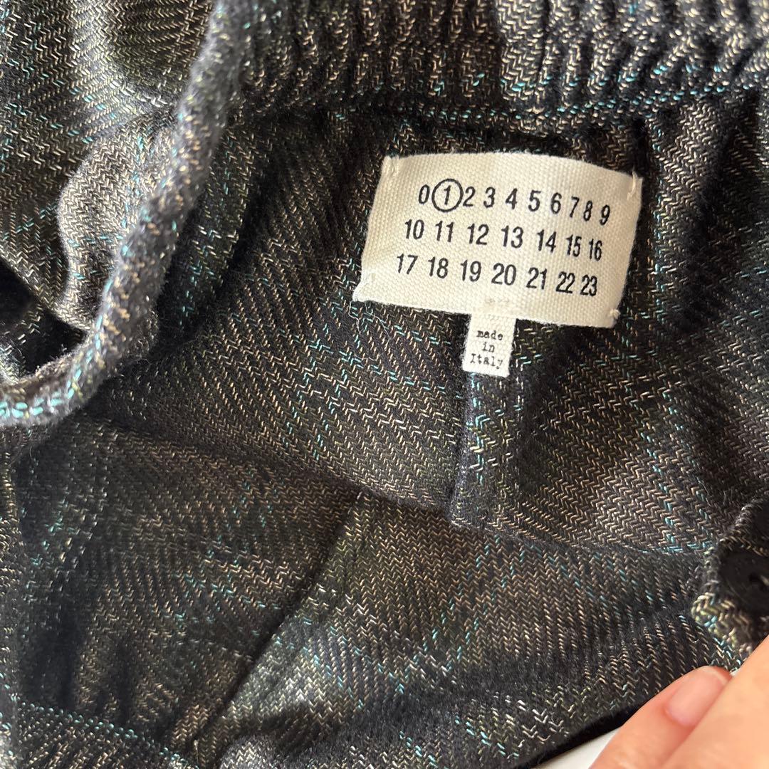 マルジェラ　チェック柄 ゴムウエスト パンツ38サイズ