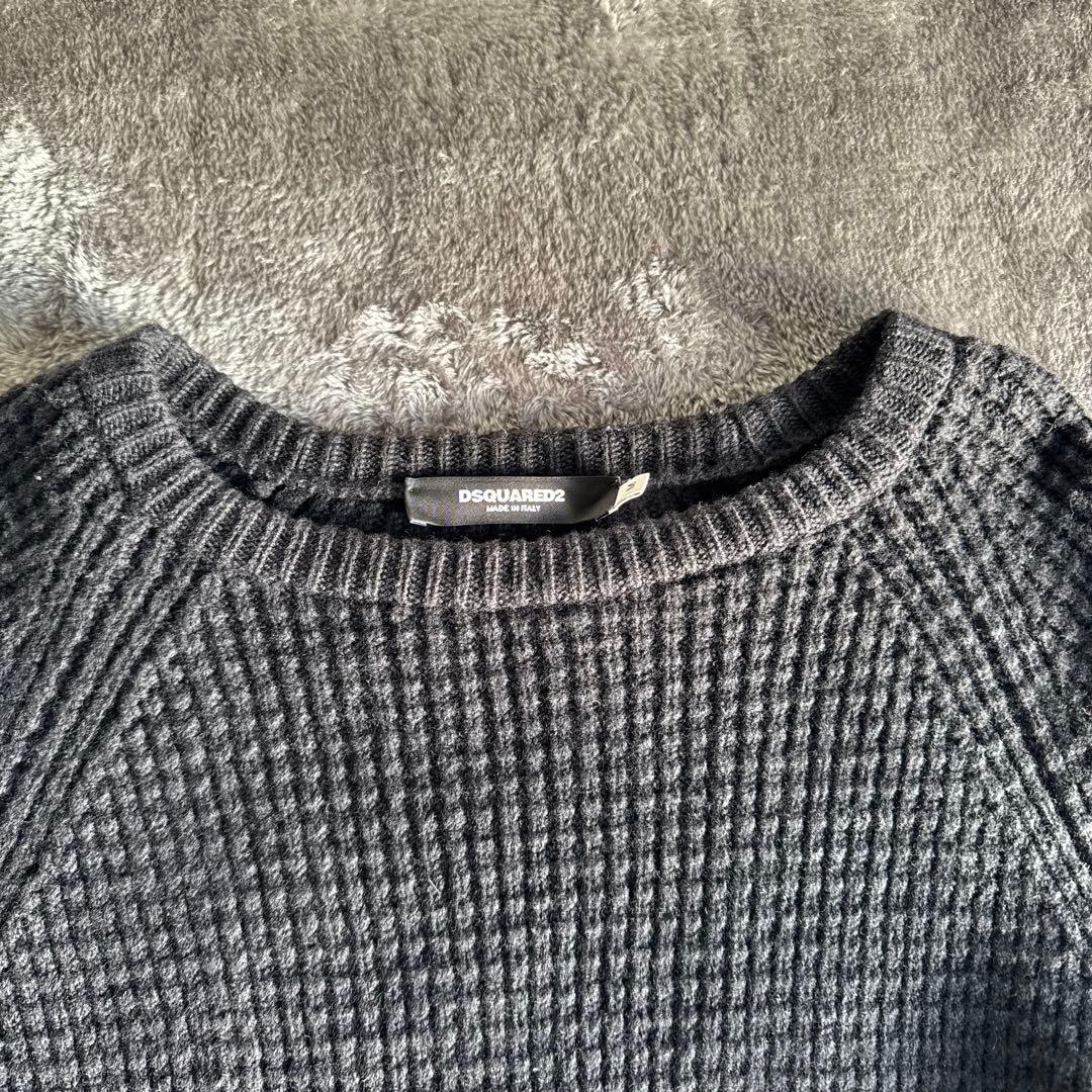 【週末値下】DSQUARED2 イタリア製 ウールニット M ブラック