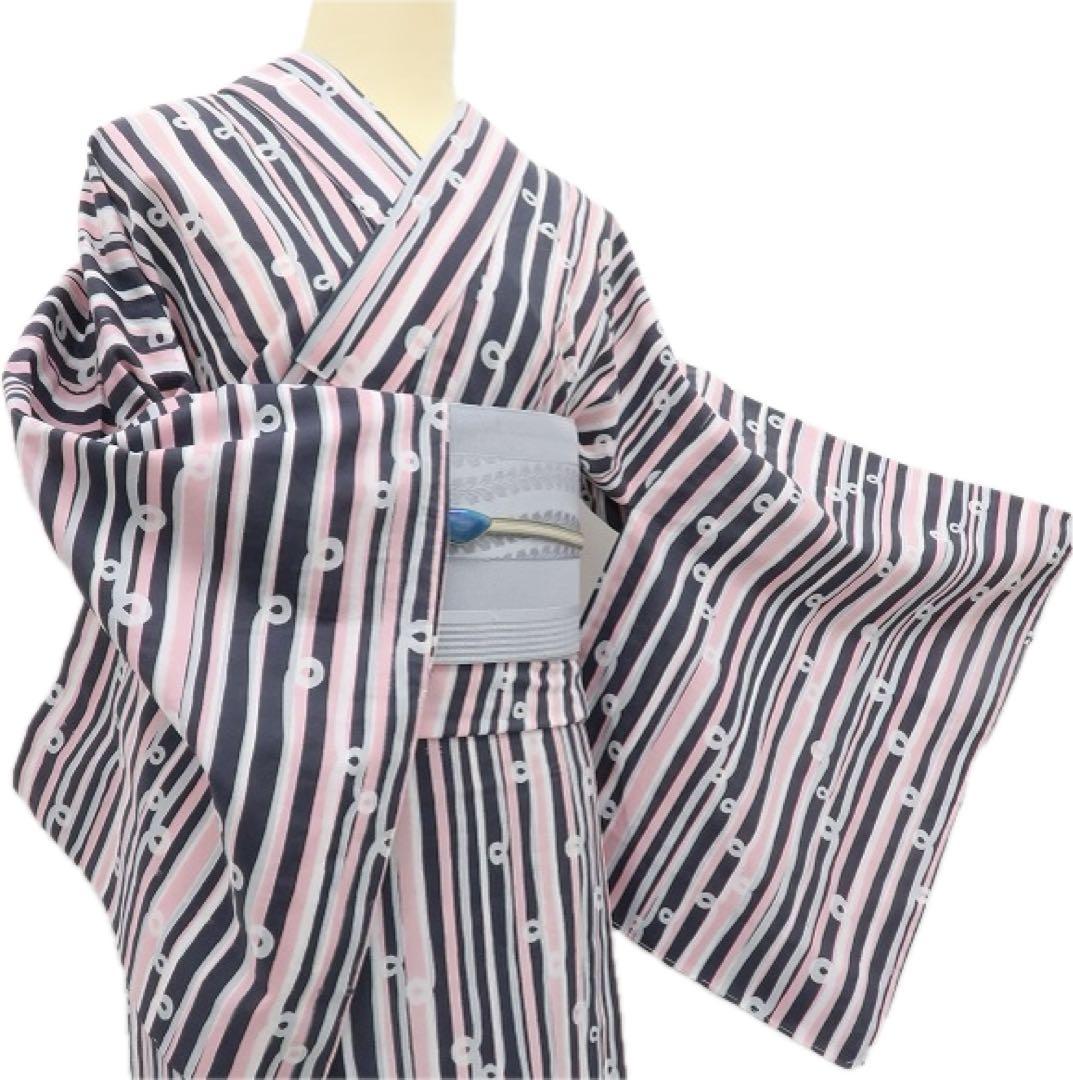 織衣✺新品 竺仙 縦縞 トールサイズ 高級浴衣 着物 A2304