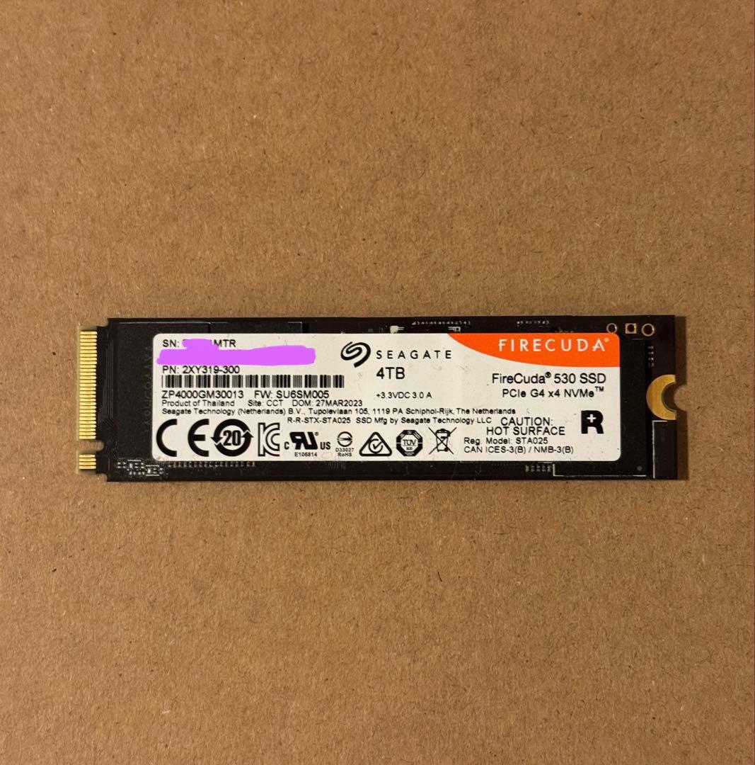 内蔵型SSD SEAGATE FireCuda 530 4TB SSD