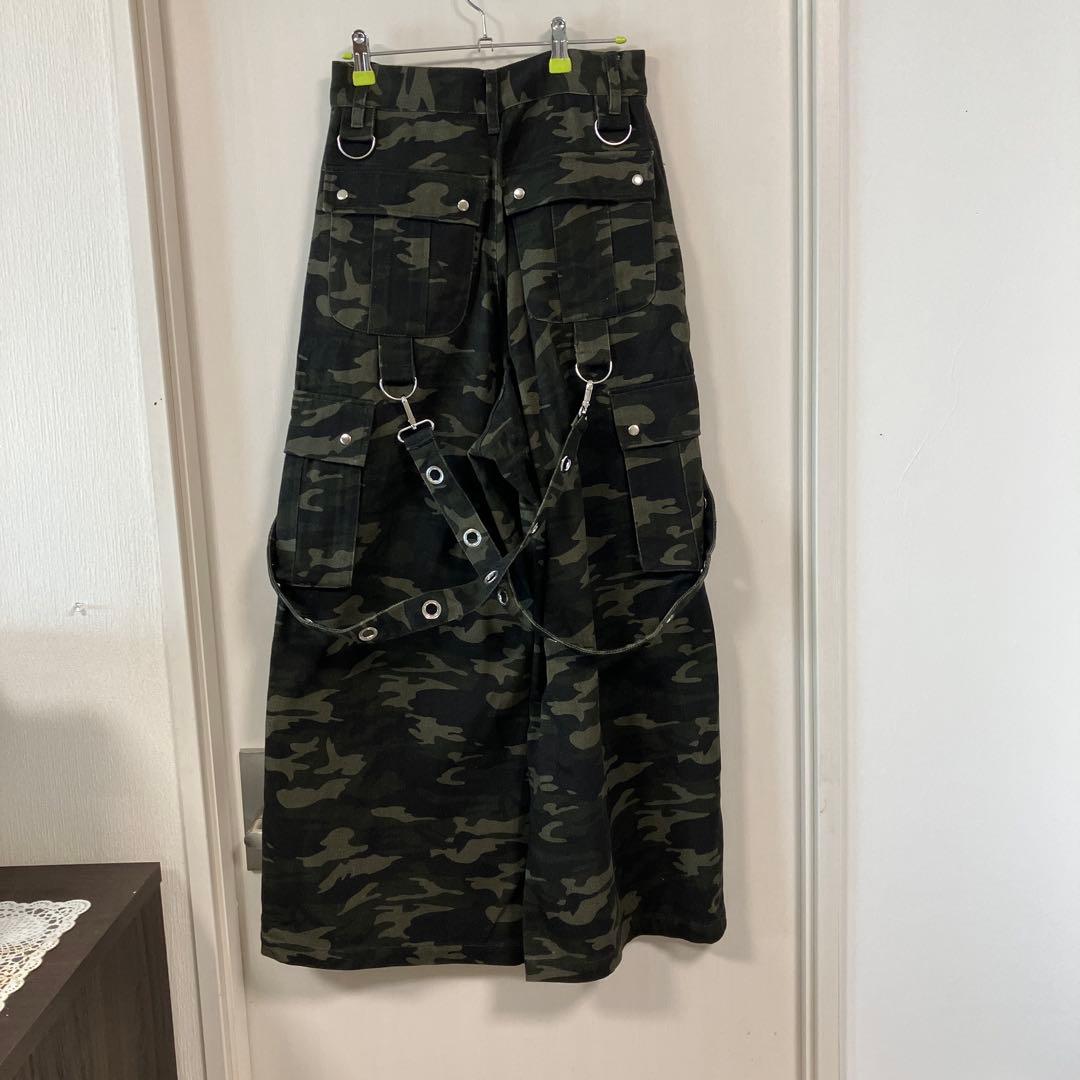 カモフラージュ　ワイドカーゴパンツ