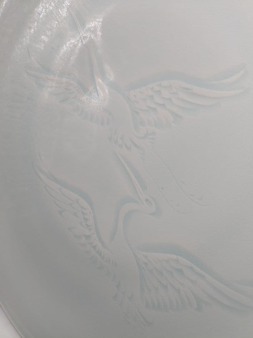 快山窯 青白磁瑞鳥文皿 共箱合布栞 大皿 飾り皿 食器 平皿 人間国宝塚本快示