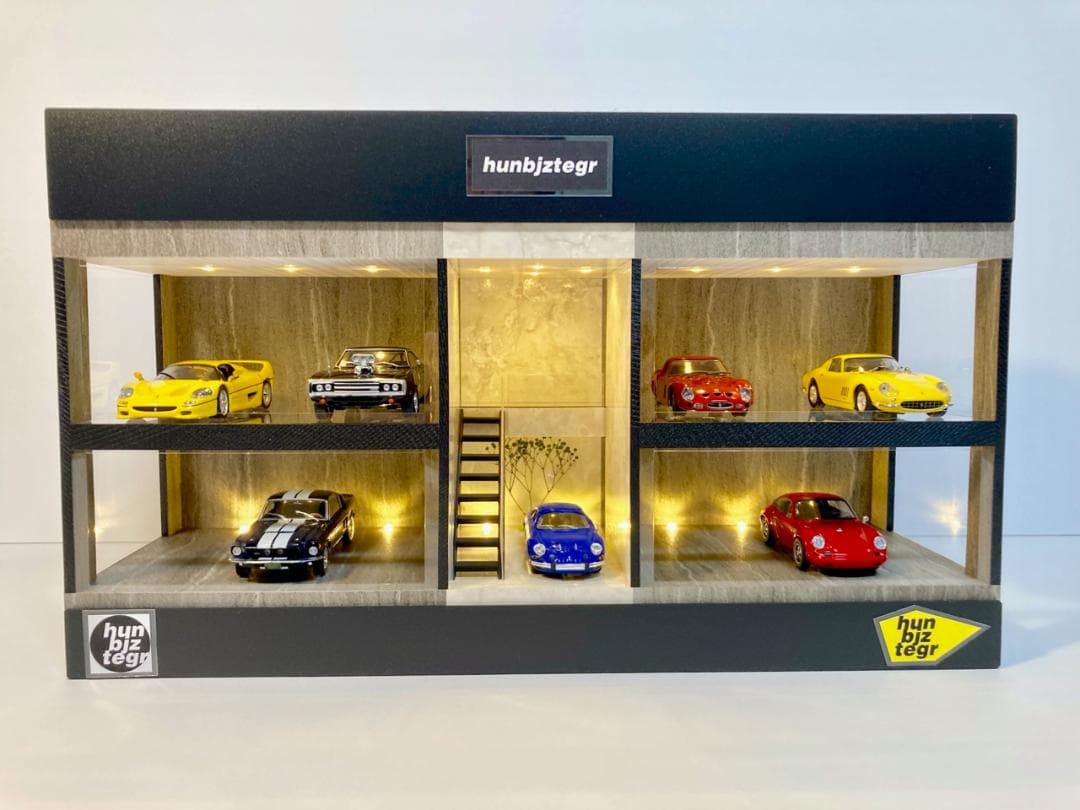 1/43展示13台可・大理石＆砂岩・2層式ディスプレーBOX / ネオジオラマ