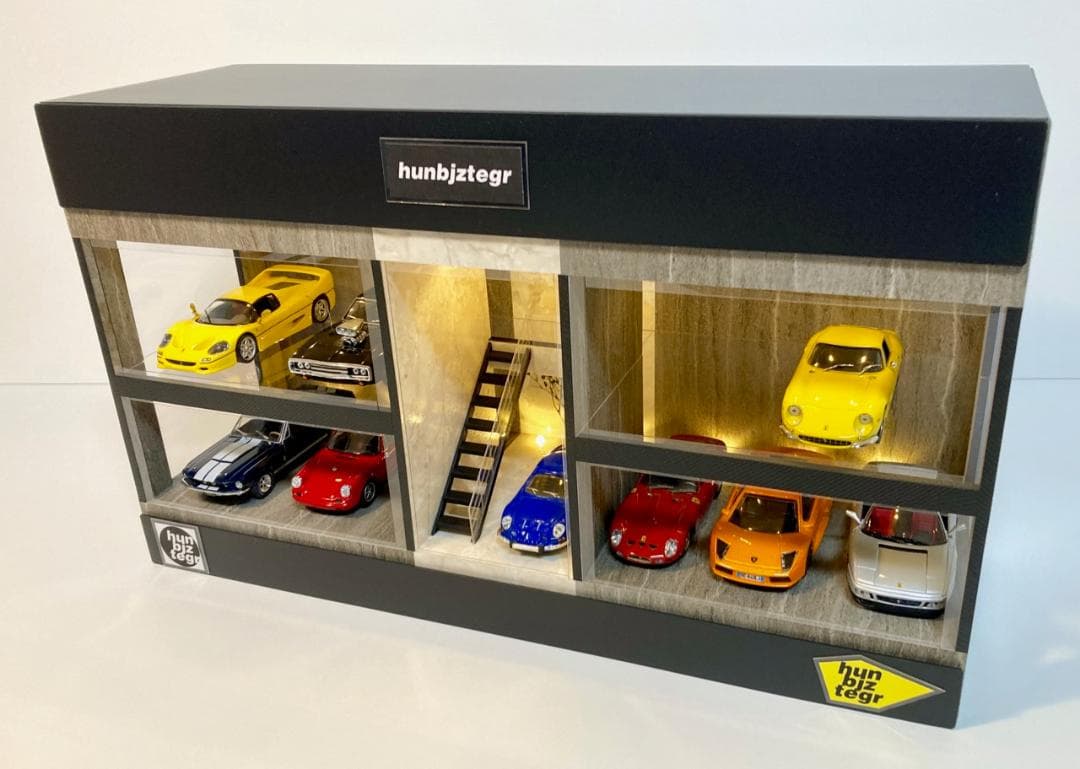 1/43展示13台可・大理石＆砂岩・2層式ディスプレーBOX / ネオジオラマ