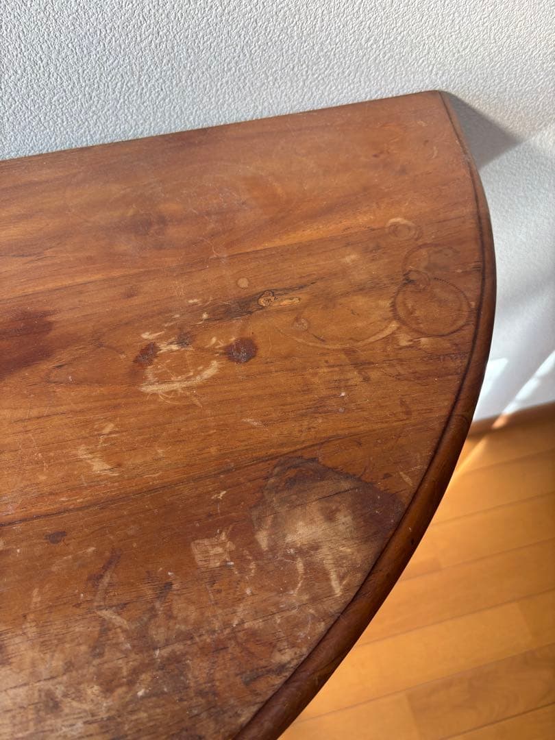 木製 半月形 サイドテーブル