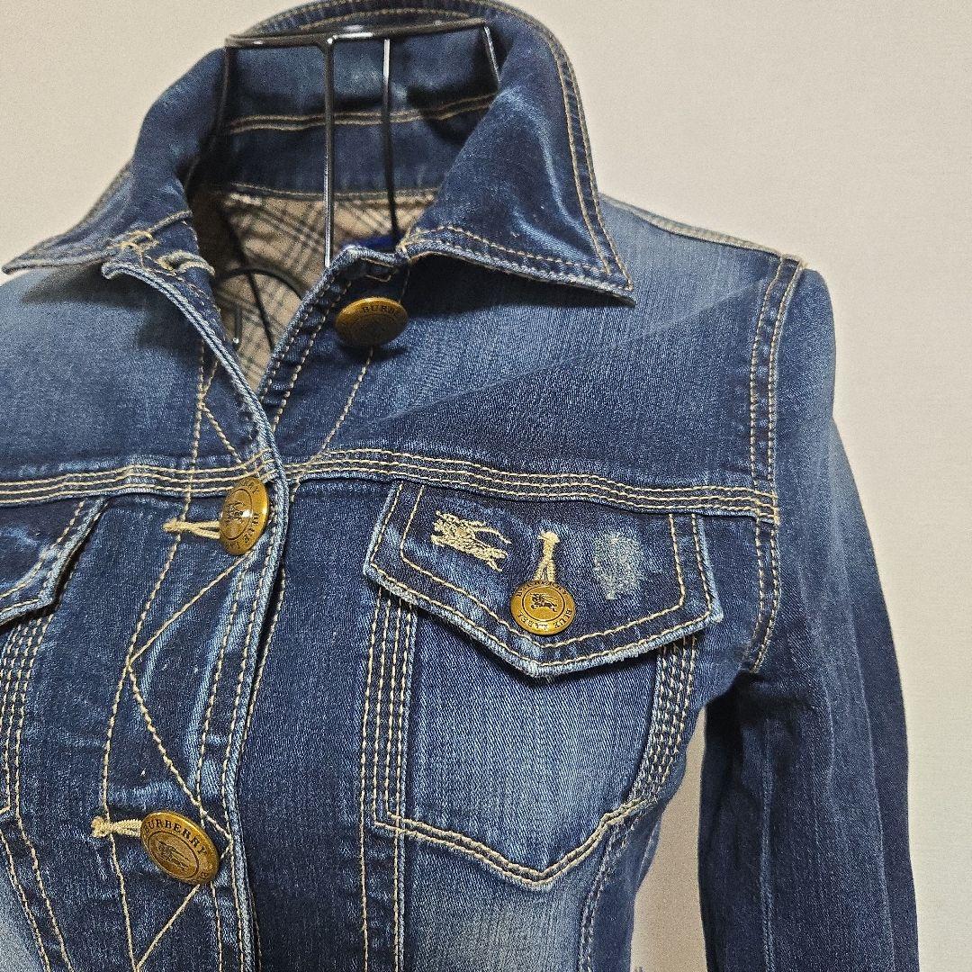 バーバリー ブルーレーベル Gジャン デニムジャケット ノバチェック ロゴ刺繍