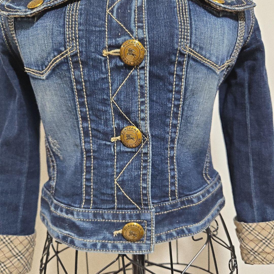 バーバリー ブルーレーベル Gジャン デニムジャケット ノバチェック ロゴ刺繍