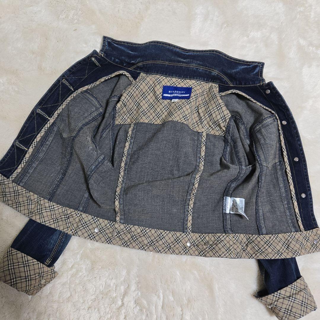 バーバリー ブルーレーベル Gジャン デニムジャケット ノバチェック ロゴ刺繍