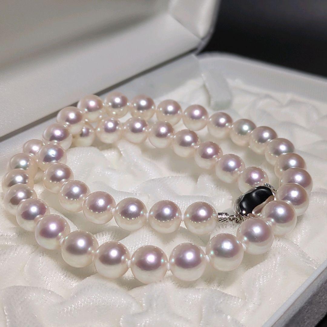 ハッピー【オーロラ花珠】あこや真珠 約9.0-9.5mm 460