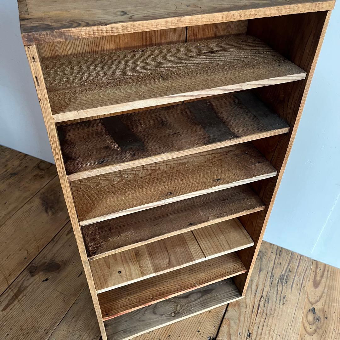 アンティーク 2way 仕切り棚 チェスト 食器棚 書類棚 無垢材 無塗装