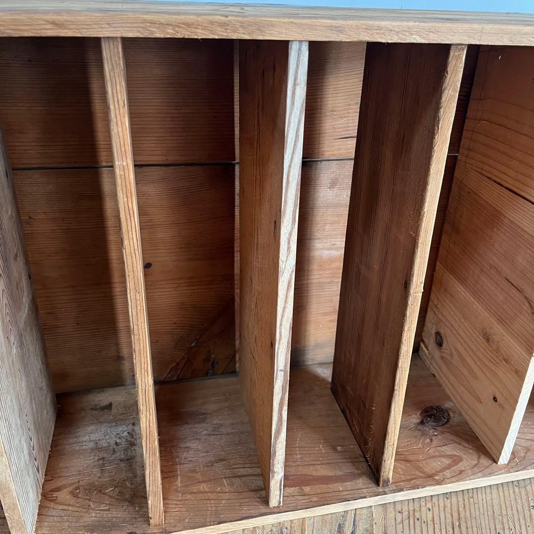 アンティーク 2way 仕切り棚 チェスト 食器棚 書類棚 無垢材 無塗装