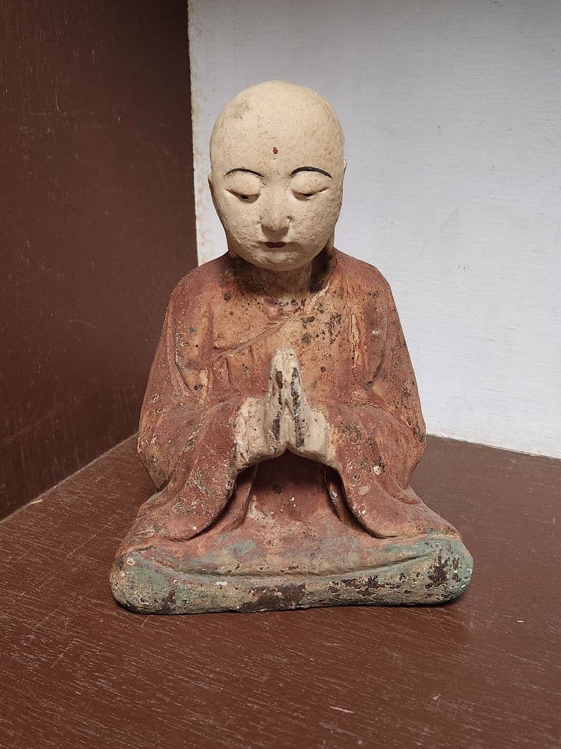 木彫り 僧侶　木製　仏像　仏　木喰　木彫