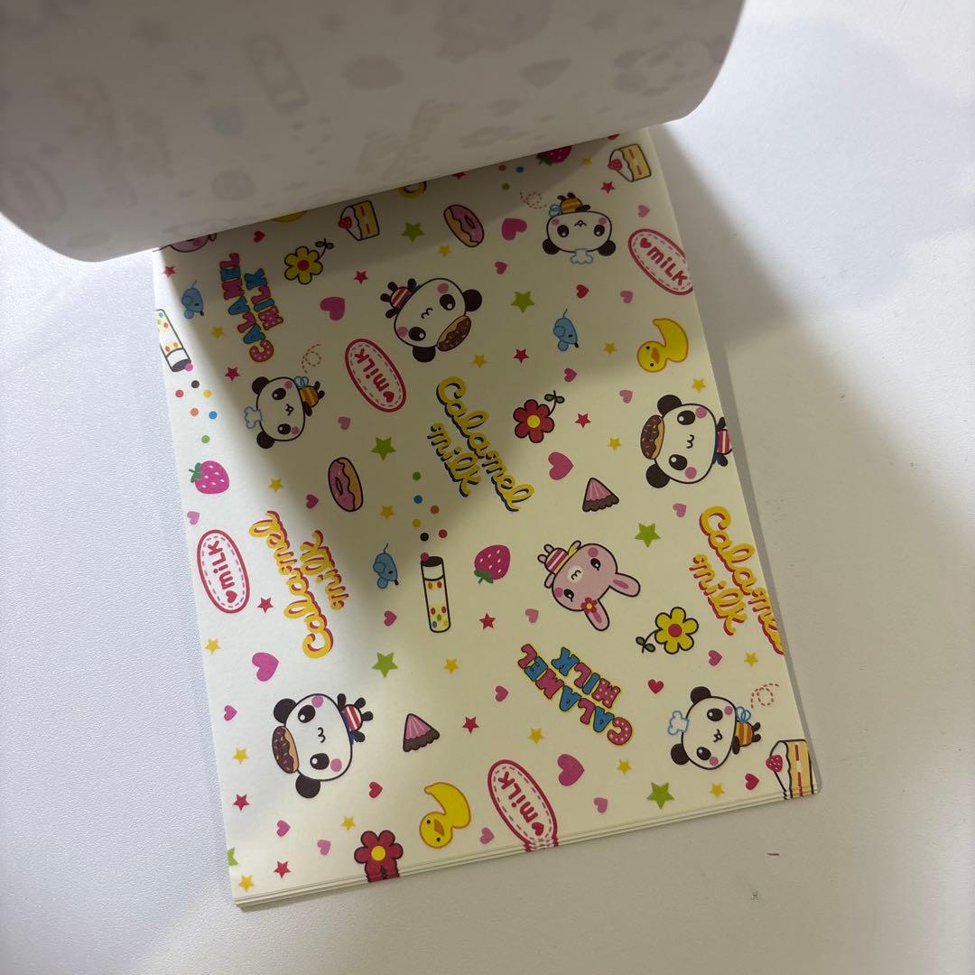 と*ん様 Q-LIA キャラメルパンダ メモ帳 平成レトロ　こぱむだ